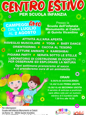 CampeggiAMO – Centro estivo 2024 a Quinto Vicentino