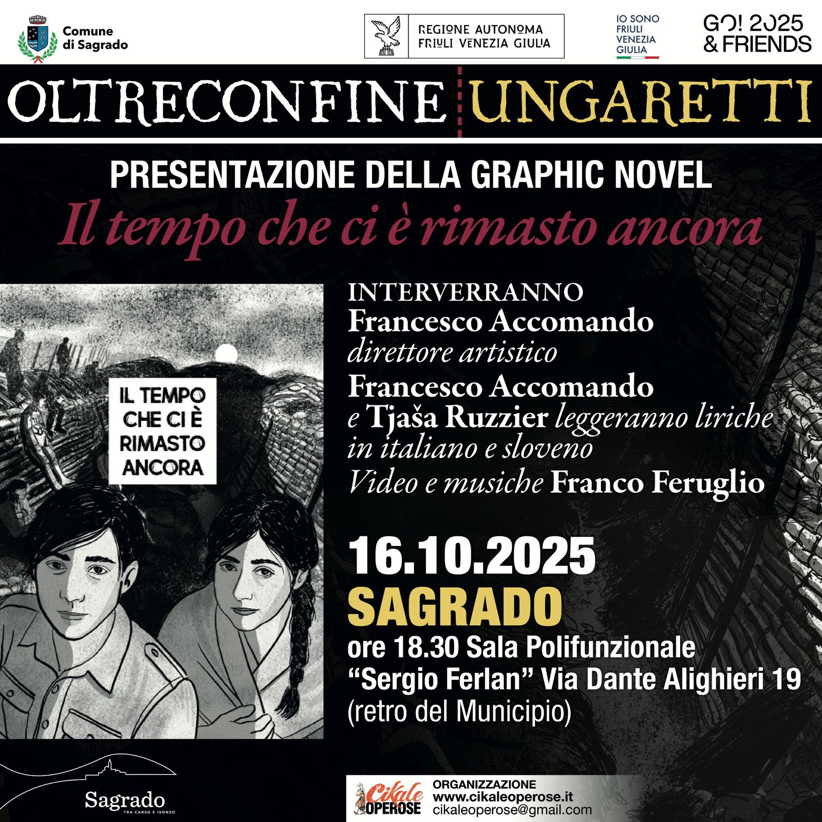 OLTRECONFINE UNGARETTI – SAGRADO (GO) 16 ottobre ore 18.30 PRESENTAZIONE GRAPHIC NOVEL