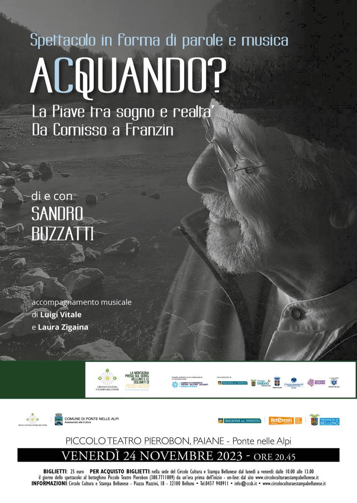 Read more about the article Acquando? La Piave tra sogno e realtà – 24 novembre Ponte nelle Alpi (BL)