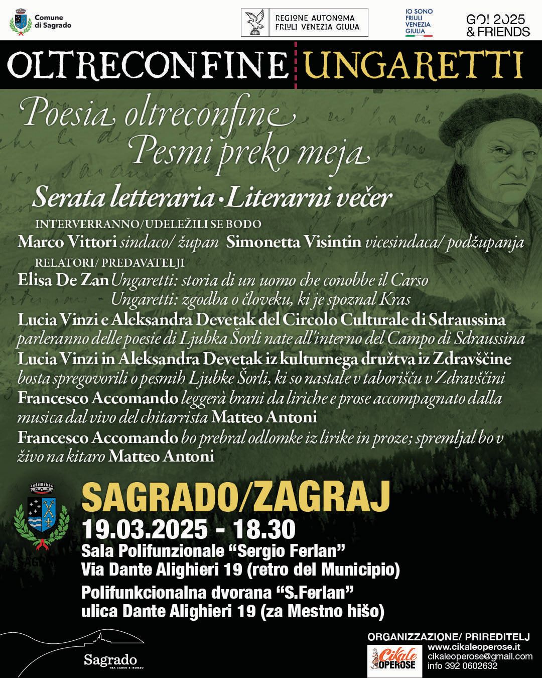 19/03 SAGRADO – ZAGRAJ Oltreconfine Ungaretti