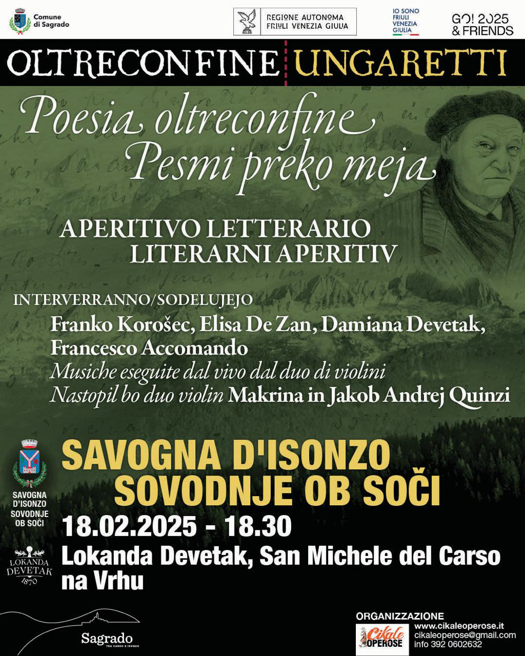 18/02 SAVOGNA D’ISONZO – SOVODNJE Oltreconfine Ungaretti